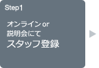 Step1 オンライン or 説明会にてスタッフ登録